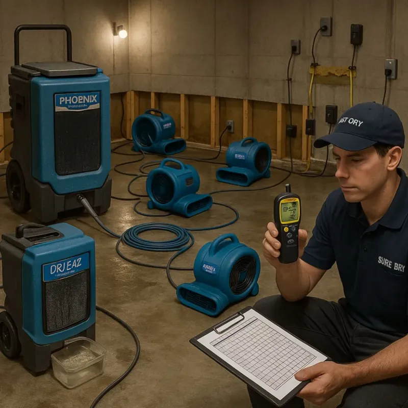 Structural Drying and Dehumidification process in Yarrow Point, WA